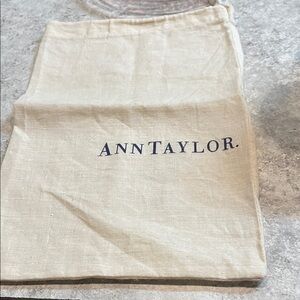 Ann Taylor Cream Logo Pouch
